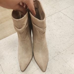 Vince camuto beige suede booties